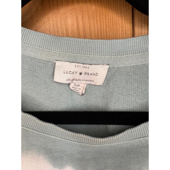 Lucky Brand Oversized Lightweight Sweatshirt – Teal Tie-Dye, Size S - Picture 3 of 5